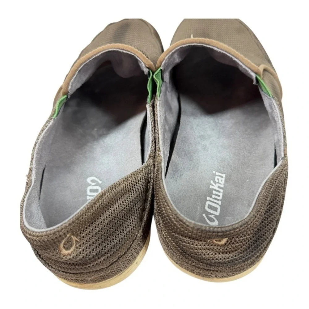 OluKai Nohea Mesh Slip On Shoes Mens Size 9 Brown Breathable Casual Loafers